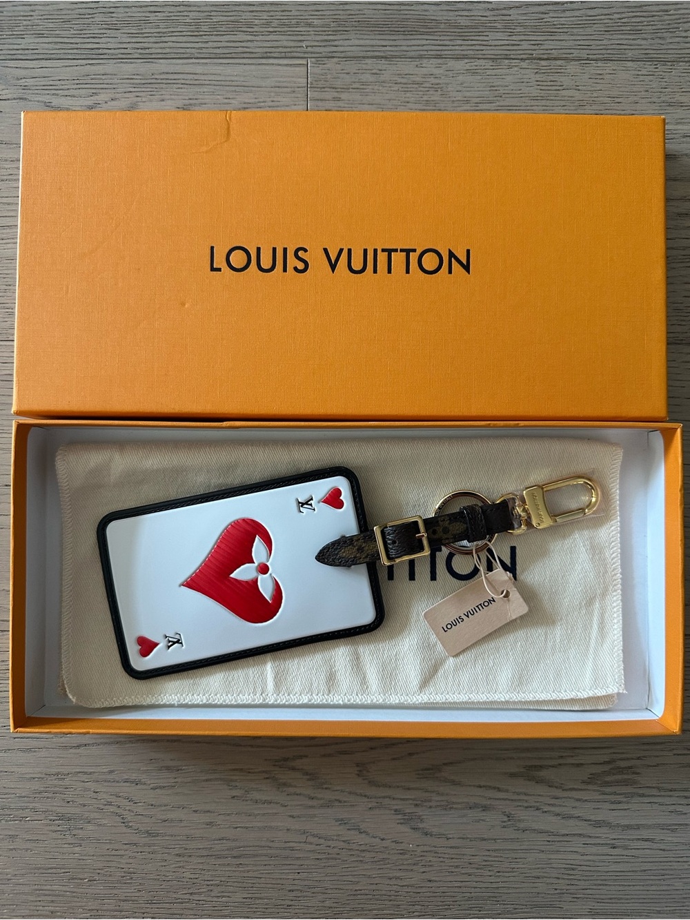 NWT Louis Vuitton Game On Ace Of Hearts Bag Charm Luggage Tag Key Holder MP2912